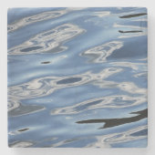 Koel abstract blauw patroon stenen onderzetter (Voorkant)