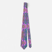 Koel Abstract Chartreuse en Heet Roze Groovy Retro Stropdas (Voorkant)