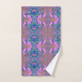 Koel Abstract Chartreuse en Hete Roze Groovy Retro Bad Handdoek (Handdoek)