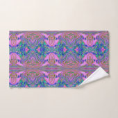 Koel Abstract Chartreuse en Hete Roze Groovy Retro Bad Handdoek (Handdoek)