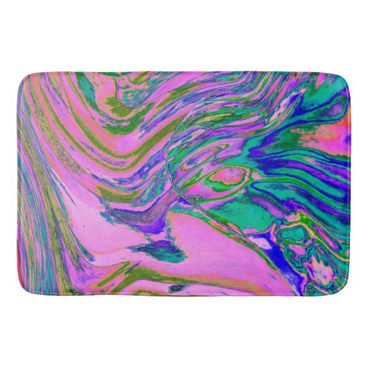 Koel Abstract Chartreuse en warmroze roovy Retro Badmat (Voorkant)
