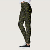 Koel Abstract Geel en Zwart Squiggles Patroon Leggings (Links)