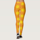 Koel Abstract geel zomerkamerpatroon op Oranje Leggings (Achterkant)