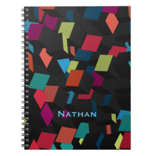 Koel abstract geometrisch kubuspatroon gepersonali notitieboek