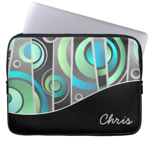 Koel Abstract geometrisch patroon met monogram Laptop Sleeve