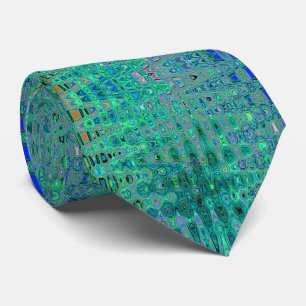 Koel abstract groen en zwart atomaire retro zigzag stropdas