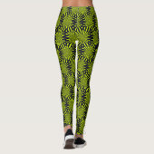 Koel Abstract groen en zwart geometrisch patroon Leggings (Achterkant)