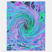 Koel Abstract kalkgroen en Paars bloemkolf Fleece Deken (Voorkant)