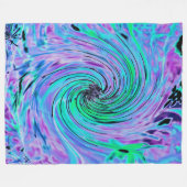 Koel Abstract kalkgroen en Paars bloemkolf Fleece Deken (Voorkant (Horizontaal))