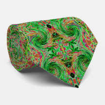 Koel abstract limoengroen en zwart bloemmotief