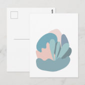 Koel Abstract Modernisme in Blauw en Blush Briefkaart (Voorkant / Achterkant)