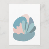 Koel Abstract Modernisme in Blauw en Blush Briefkaart (Voorkant)