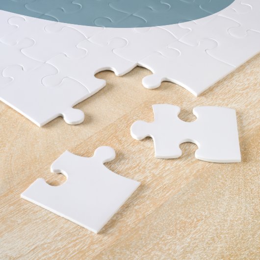 Koel Abstract Modernisme in Blauw en Blush Legpuzzel (Zijkant)