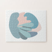 Koel Abstract Modernisme in Blauw en Blush Legpuzzel (Horizontaal)