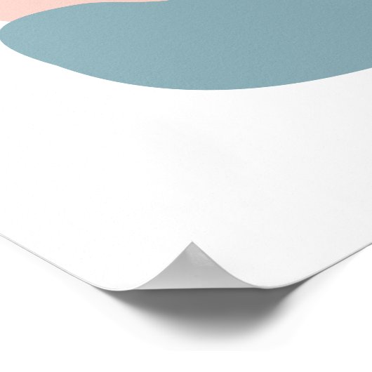 Koel Abstract Modernisme in Blauw en Blush Poster (Hoek)