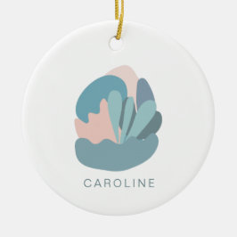 Koel Abstract Modernisme in Blauw Gepersonaliseerd Keramisch Ornament