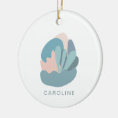 Koel Abstract Modernisme in Blauw Gepersonaliseerd Keramisch Ornament (Links)