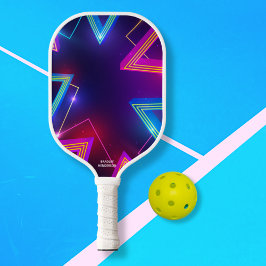 Koel Abstract Neon Design Aangepaste tekstnaam Pickleball Paddle