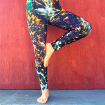Koel Abstract Oranje witte Spletters Zwarte Melkwe Leggings<br><div class="desc">Wees een trendsetter in deze superverbluffende fotografie-leggings van dunne gouden, oranje, licht blauwgroen, en witte lichtsplatters op een zwarte hemelse achtergrond! Werk uit, voer boodschappen uit of ga gewoon door. Zo uniek, zult u nooit zich over enige copycats moeten ongerust maken! Voeg een solide zwarte top toe voor de ultieme...</div>
