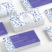 Koel Abstract Paarse & Blauwe Waterverf Patroon Visitekaartje