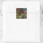 Koel abstract patroon vierkante sticker (Tas)