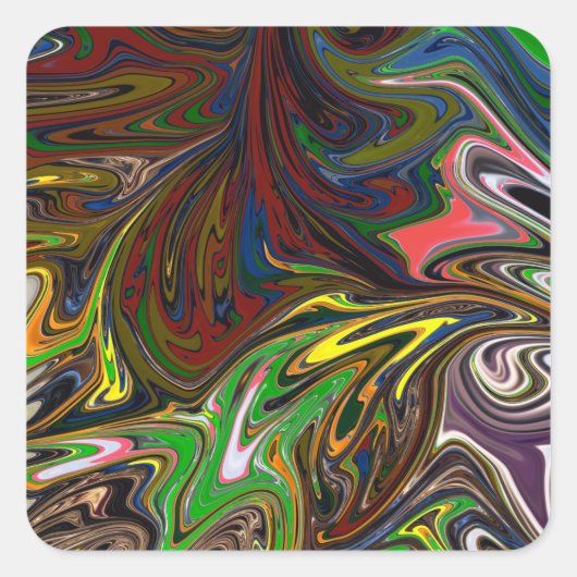 Koel abstract patroon vierkante sticker (Voorkant)