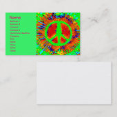 Koel Abstract Psychedelic Stropdas-Dye Peace Sign Visitekaartje (Voorkant / Achterkant)