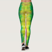 Koel Abstract Regenboog Gradiënt Pixel Art Patroon Leggings (Achterkant)