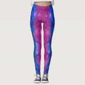 Koel Abstract Regenboog Gradiënt Pixel Art Patroon Leggings (Voorkant)