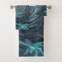 Koel Abstract Retro Black en Blauwgroen kosmische
