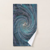 Koel Abstract Retro Black en Blauwgroen kosmische  Bad Handdoek (Handdoek)