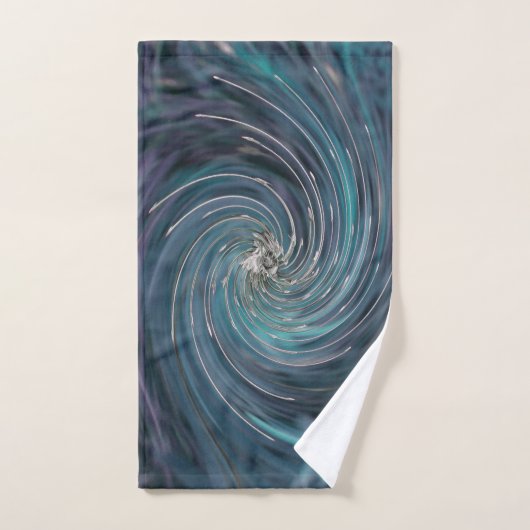 Koel Abstract Retro Black en Blauwgroen kosmische  Bad Handdoek (Handdoek)