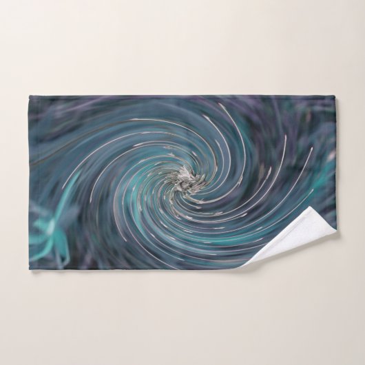 Koel Abstract Retro Black en Blauwgroen kosmische  Bad Handdoek (Handdoek)