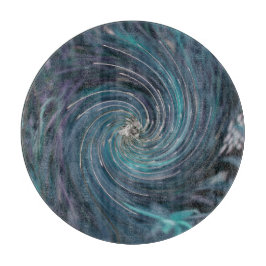 Koel Abstract Retro Black en Blauwgroen kosmische  Snijplank