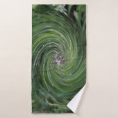 Koel Abstract Retro Chartreuse Green Floral Swirl Badhanddoek (Badhanddoek)
