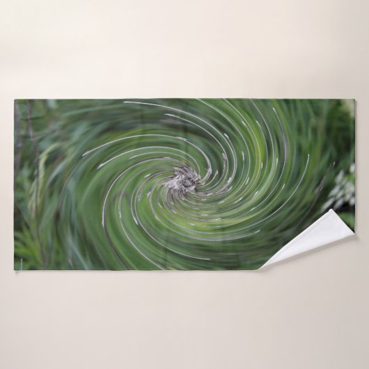 Koel Abstract Retro Chartreuse Green Floral Swirl Badhanddoek (Badhanddoek)