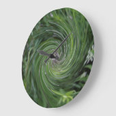 Koel Abstract Retro Chartreuse Green Floral Swirl Grote Klok (Hoek)