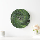 Koel Abstract Retro Chartreuse Green Floral Swirl Grote Klok (Huis)