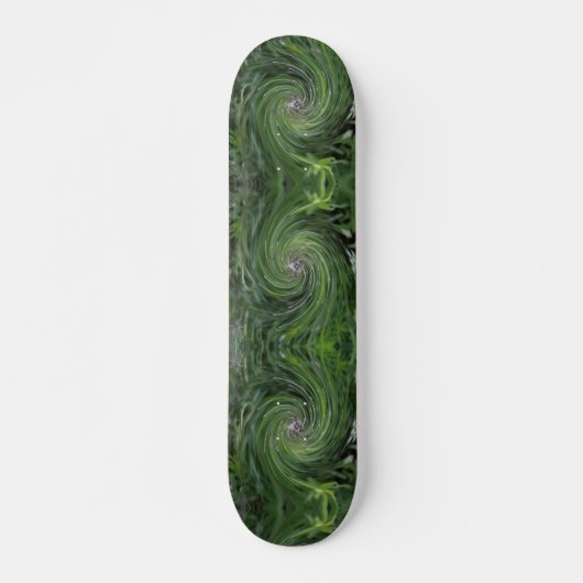 Koel Abstract Retro Chartreuse Green Floral Swirl Persoonlijk Skateboard (Voorkant)