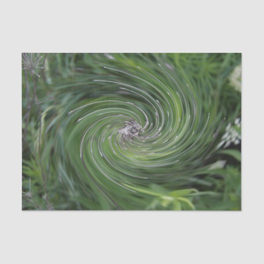 Koel Abstract Retro Chartreuse Green Floral Swirl Tissuepapier (Voorkant)