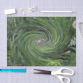 Koel Abstract Retro Chartreuse Green Floral Swirl Tissuepapier (Craft)