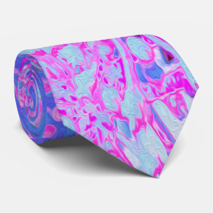 Koel Abstract Retro Natuur in Heet Roze en Paars Stropdas