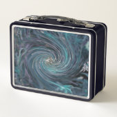 Koel Abstract Retro Zwart en Teal Kosmische Draaik (Achterkant)