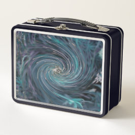 Koel Abstract Retro Zwart en Teal Kosmische Draaik