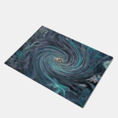 Koel Abstract Retro Zwart en Teal Kosmische Draaik Deurmat (Schuin)
