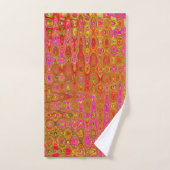 Koel Abstract Rood en Geel Atomair Retro Zigzagpat Bad Handdoek (Handdoek)