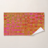 Koel Abstract Rood en Geel Atomair Retro Zigzagpat Bad Handdoek (Handdoek)