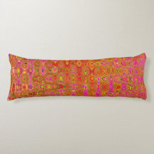 Koel Abstract Rood en Geel Atomair Retro Zigzagpat