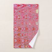 Koel Abstract Rood en Roze Retro Zigzag Golven Bad Handdoek (Handdoek)