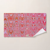 Koel Abstract Rood en Roze Retro Zigzag Golven Bad Handdoek (Handdoek)